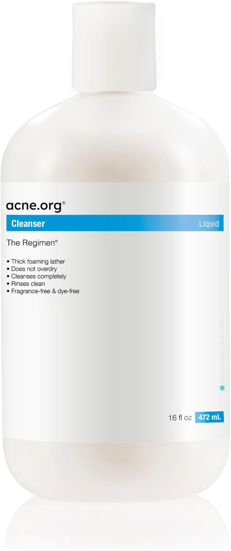 Acne.org Cleanser 16 oz. - Gentle Face Wash for Acne-Prone Skin, Now with Increased Foaming and always pH-Balanced