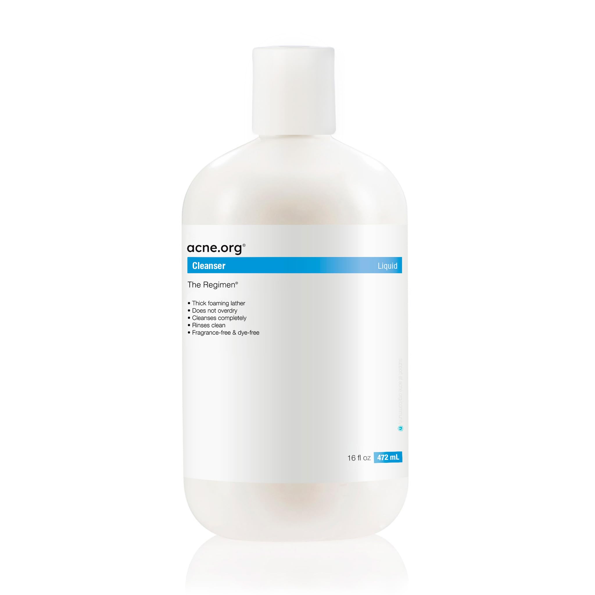 Acne.org Cleanser 16 oz. - Gentle Face Wash for Acne-Prone Skin, Now with Increased Foaming and always pH-Balanced