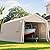 ADVANCE OUTDOOR Heavy Duty Carport 10X20 ft Outdoor Patio Portable Canopy Storage Shelter Shed with 2 Rolled up Zipper Doors & Vents for Snowmobile Garden Tools, Beige