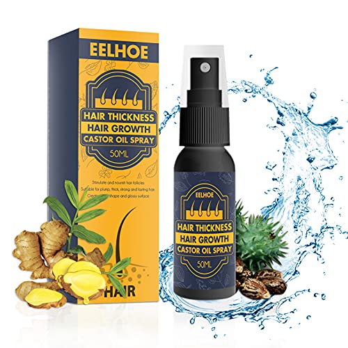 Hair Growth Serum Regrowth Nourishing Ginger Spray, Castor Oil Spray for Hair Growth, Hair Growth Spray for Dry Damaged Hair, 50ml (1PCS)