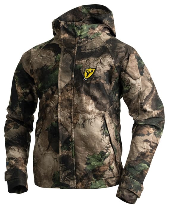 Image of SCENTBLOCKER Youth Drencher Lightweight Breathable Waterproof Hooded Camo Hunting Jacket (MO Terra Outland, Large)