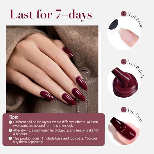 Image of AZUREBEAUTY Dark Red Quick Dry Nail Polish