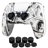 TNP PS5 コントローラー スキンケース シリコンカバー サムグリップ付き Sony Playstation 5 Dualsense ワイヤレスゲームコントローラー用 - 保護ソフトジェル 滑り止め スティックキャップ ゲームアクセサリー (米ドル)