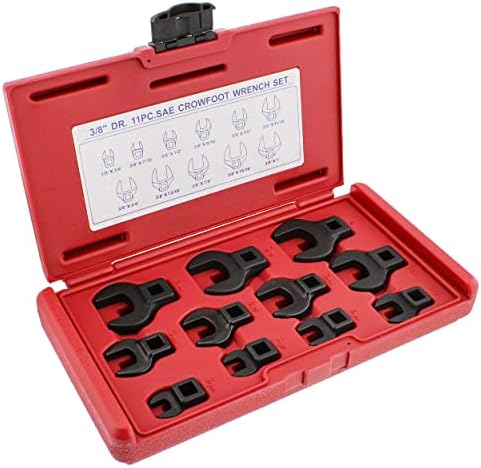 ABN Crowfoot Wrench SAE Standard 3/8in Drive 11-Piece Set for When Regular Sockets/Wrenches Cannot Get the Job Done
