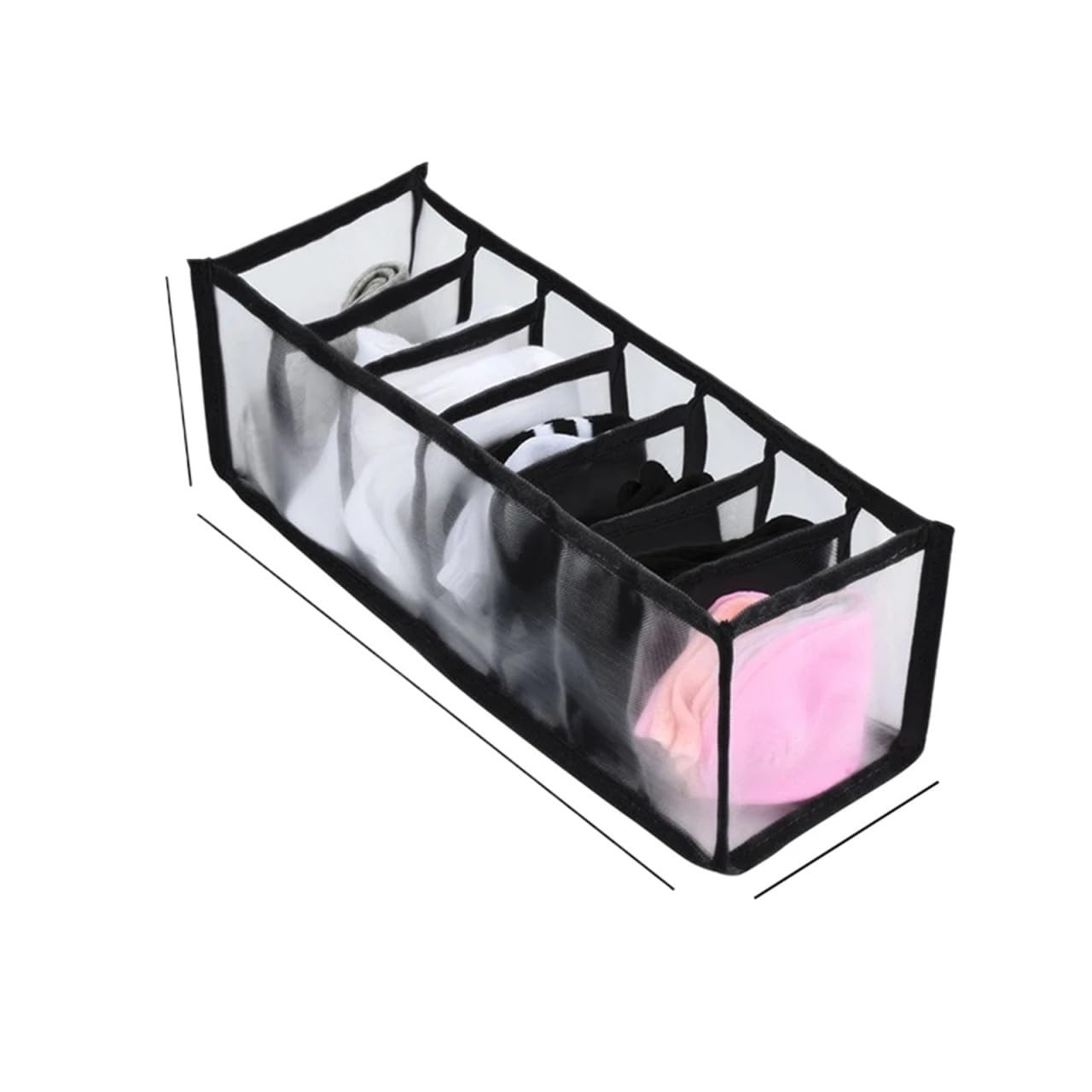 DFGRGRV Drawer Organiser Fabric Underwear Bra Storage Box Sorting Panty Socks Compartment Drawer Organizer Home(Black 7 grids)