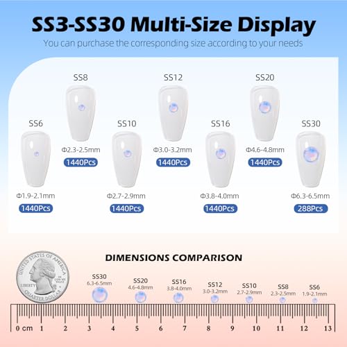 Image of F Light Blue Flatback Rhinestones, Glass Rhinestones for Nail Art and Craft, Glue Fix, Loose Crystal Gemstones(F Light Blue, SS30, 288pcs, 6.4-6.6mm)