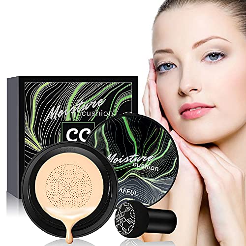 Norciv Mushroom Head Foundation,Air Cushion BB Cream CC Cream, Moisturizing Concealer, Bright Makeup Base Long Lasting with Mushroom Makeup Sponge Matte Concealer