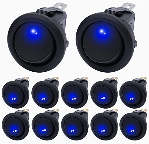 Amazon.com: yueton 12pcs Car Truck Rocker Round Toggle LED Switch On ...