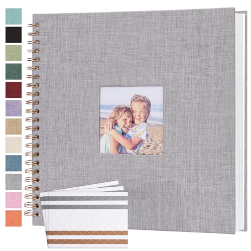 Scrapbook Photo Album Linen Cover 12x12 Inches 80 Pages Grey