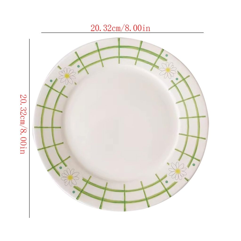 Platos Para Comer Plato De Cena De Cerámica Blanco Simple Y Fresco Pequeño, Plato De Comida Occidental, Plato De Fruta, Plato De Ensalada Plato De Cerámica Para La Cena