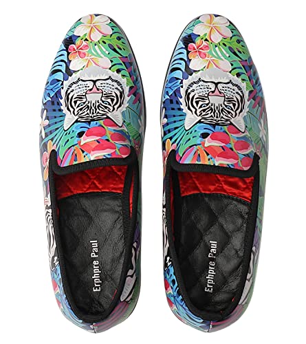 Men Loafers Smoking Colorful Tiger Head Prom Homecoming Wedding Party Shoes4