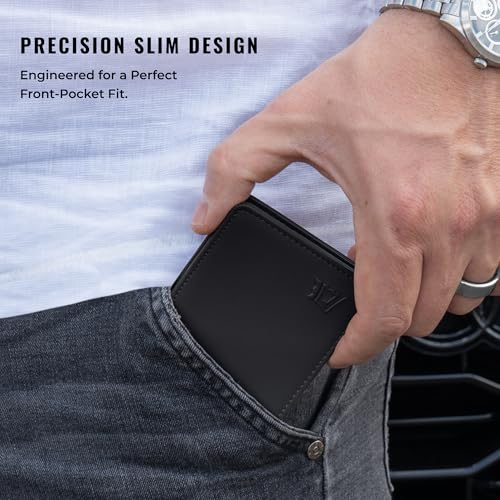 Image of Kings Loot Wallet for Men | Minimalist Slim RFID Blocking Leather Design with Cash Pocket & Card Pull Strap | Holds 1-12 Cards | Stylish & Durable Wallets (Onyx Black)