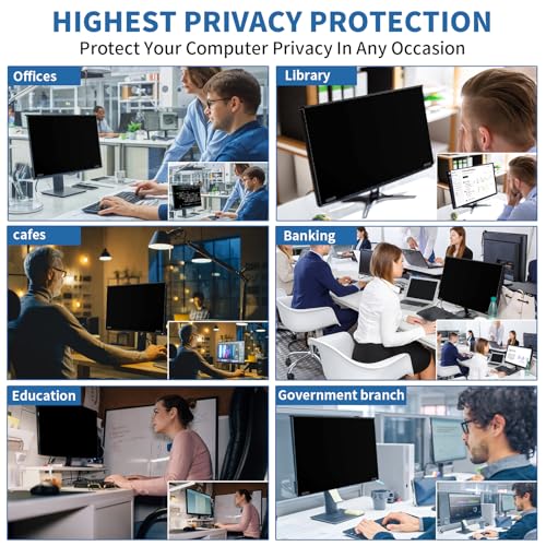 DEJIMAX 27 Inch Computer Privacy Screen Filter Protector Anti Glare, Scratch Resistant & Blue Light Blocking Filter for Monitors Anti Spy Magnetic Easy Clip-On Privacy Cover for 27 Inch Screens - Image 8