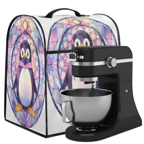 Coffee Maker Cover Glass Painting Penguin Kitchen Appliance Covers Small Appliance Covers Blender Cover Juicer Cover Dust Covers for Kitchen Appliances with Top Handle and Pockets,Washable,C793