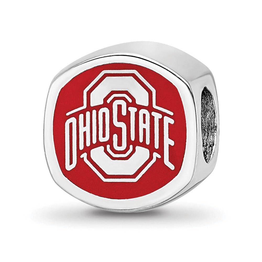 LogoArt Logo Art Sterling Silver The Ohio State Buckeyes Cushion Shaped Logo