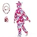 LINKE - Tuta per ragazze, in morbido peluche a forma di unicorno, ideale come regalo, con braccialetto e collana colorati Red Pegasus 7-8 Anni
