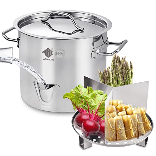 Comparison: Best Tamale Steamer Pot 2 ARC 20QT Stainless Steel Tamale Steamer Pot with Easy-fill Water Spout, Seafood Crab Steamer with Divider and Rack