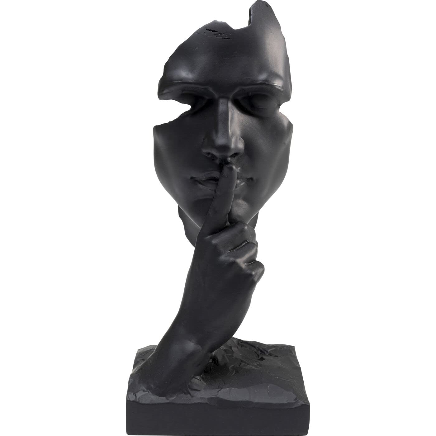 Kare Design Deco Object Quiet Face, Black, Modern, Statue, Gift Idea, Decorative Home Accessories, Room Decor, Home Decor for Living Room, Bedroom, Home Office, 31x13x11 cm (H/W/D)