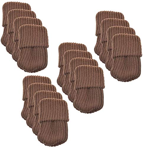 BCP 16pcs Knitting Wool Furniture Socks/Chair Leg Floor Protector (Black Color)