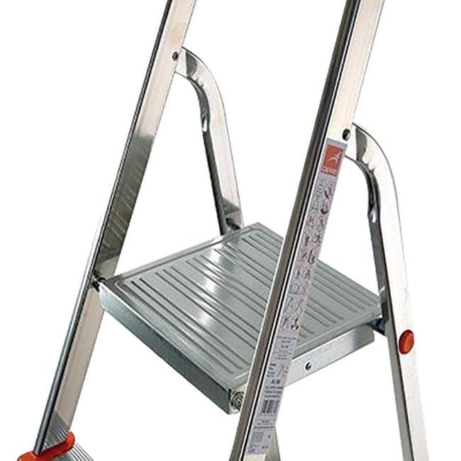 inferramenta Scala Scaletto 7 Gradini per uso professionale in Alluminio Portata 150 Kg Certificazione EN 131 Con Vano Portaoggetti