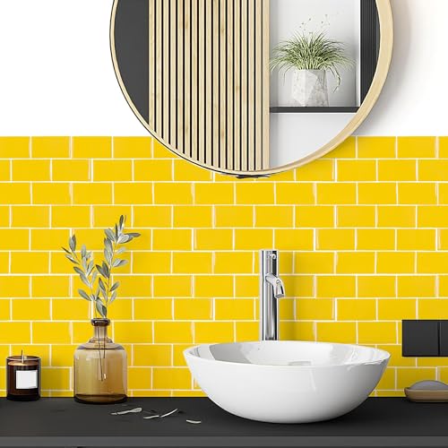 WALPLUS Thicker Glossy Upgrade 3D Stick on Tiles for Bathroom 30x15cm(12x6) DIY Peel and Stick Backsplash Transfers Removable Tile Stickers for Kitchen Splashbacks Renovation 20-Sheets - Image 4