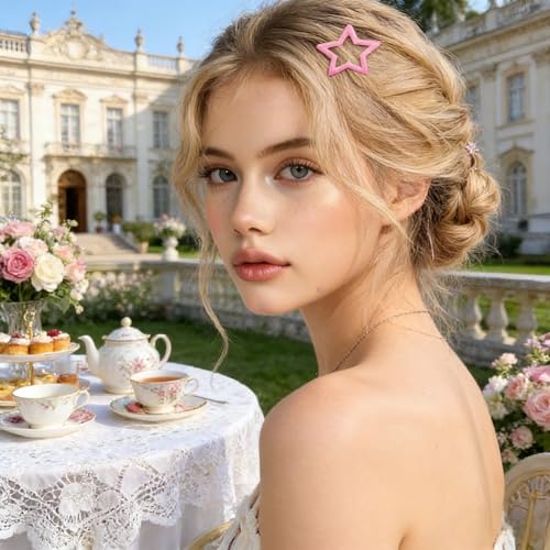 60 pinzas de cabello estrella para mujeres metal miniatura 5