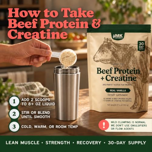 MK Supplements Beef Protein Powder + Creatine