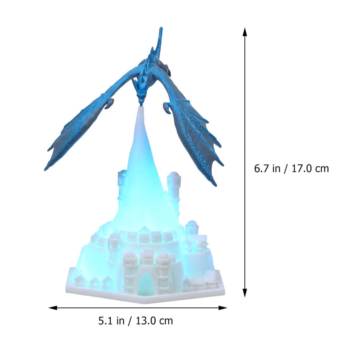 NOLITOY 3d-gedruckte Eisdrachen Nachtlampe 1 Satz aus Pla, Blau