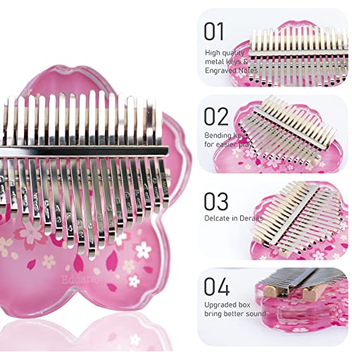 Acrylic-Kalimba-Thumb-Piano-17-Keys-Cherry-Blossoms-Shape-Transparent-Finger-Piano-Mbira-Sanza-with-Tone-Hammer-and-Box-for-Kids-Adults-Beginners-Portable-Keyboard-Musical-Instruments-Birthday-Gift