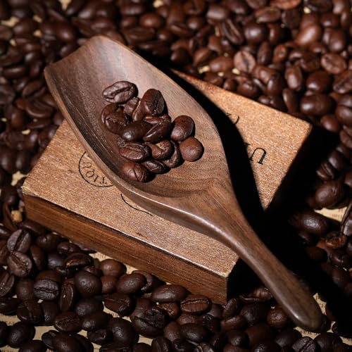 Cuchara de madera para café y té lisa con bordes suaves de cocina 6