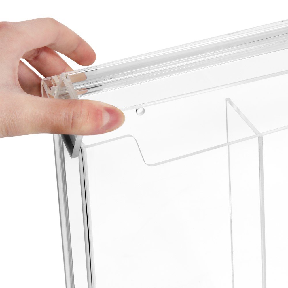 Zeigis®, espositore formato DIN A4 per volantini, in formato verticale, resistente alle intemperie, per esterni, con sportello, in vetro acrilico trasparente