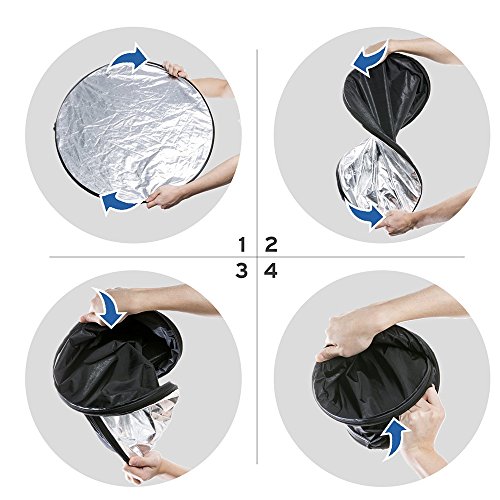 Image of 24 inch (60cm) 5-in-1 Portable Collapsible Multi-Disc Photography Light Photo Reflector for Studio /Outdoor Lighting with Bag - Translucent, Silver, Gold, White and Black