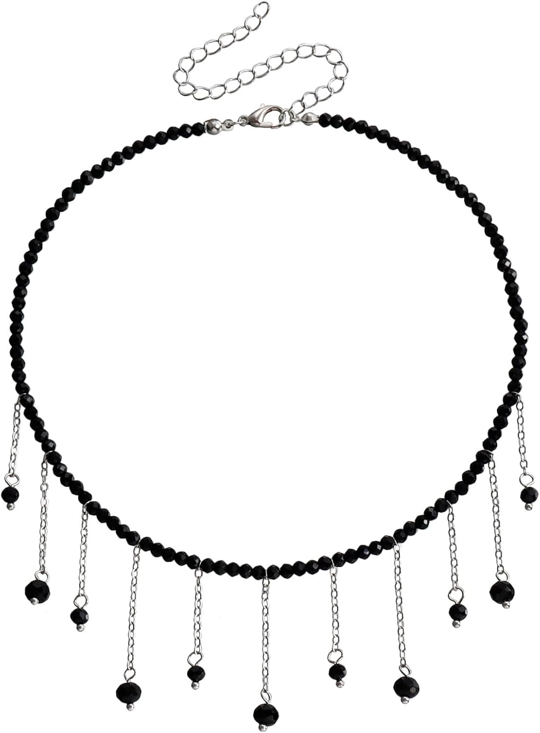 Layered Cross Pearl Necklace Gothic Pearl Tassel Cross