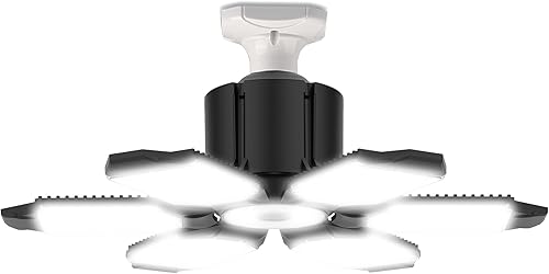 Miniatura 8 de LED Garage Light Bulbs, 100W 10000LM Garage Lights Ceiling Led with 5 Adjustable Panels, 6000K E26E27 Screw in Shop Lights for Garage Workshop