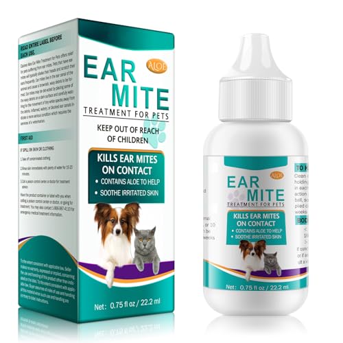Ear Mite Treatment for Dogs and Cats,Ear Infection Treatment Drops,Relief for Dogs and Cats...