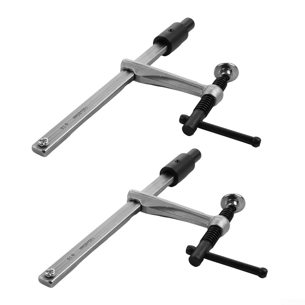 Lot de 2 pinces de maintien pour trou de chien de 16 mm, clip de banc à action rapide avec portée de 160 mm, fixation en métal pour établi