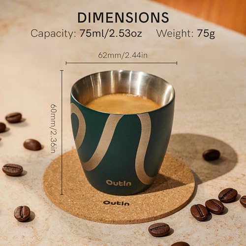 Tasses à Expresso OutIn anti-brûlure double paroi pour déguster un café chaud partout - 3