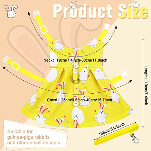 3 Piece Cute Rabbit Leash And Harness Set, Bunny Rabbit Dress Clothes Walking Harness Vest Escape Proof Pet Supply For Rabbit Hedgehog Ferret Guinea Pig (Cake, Bunny, Pineapple) #TOP1