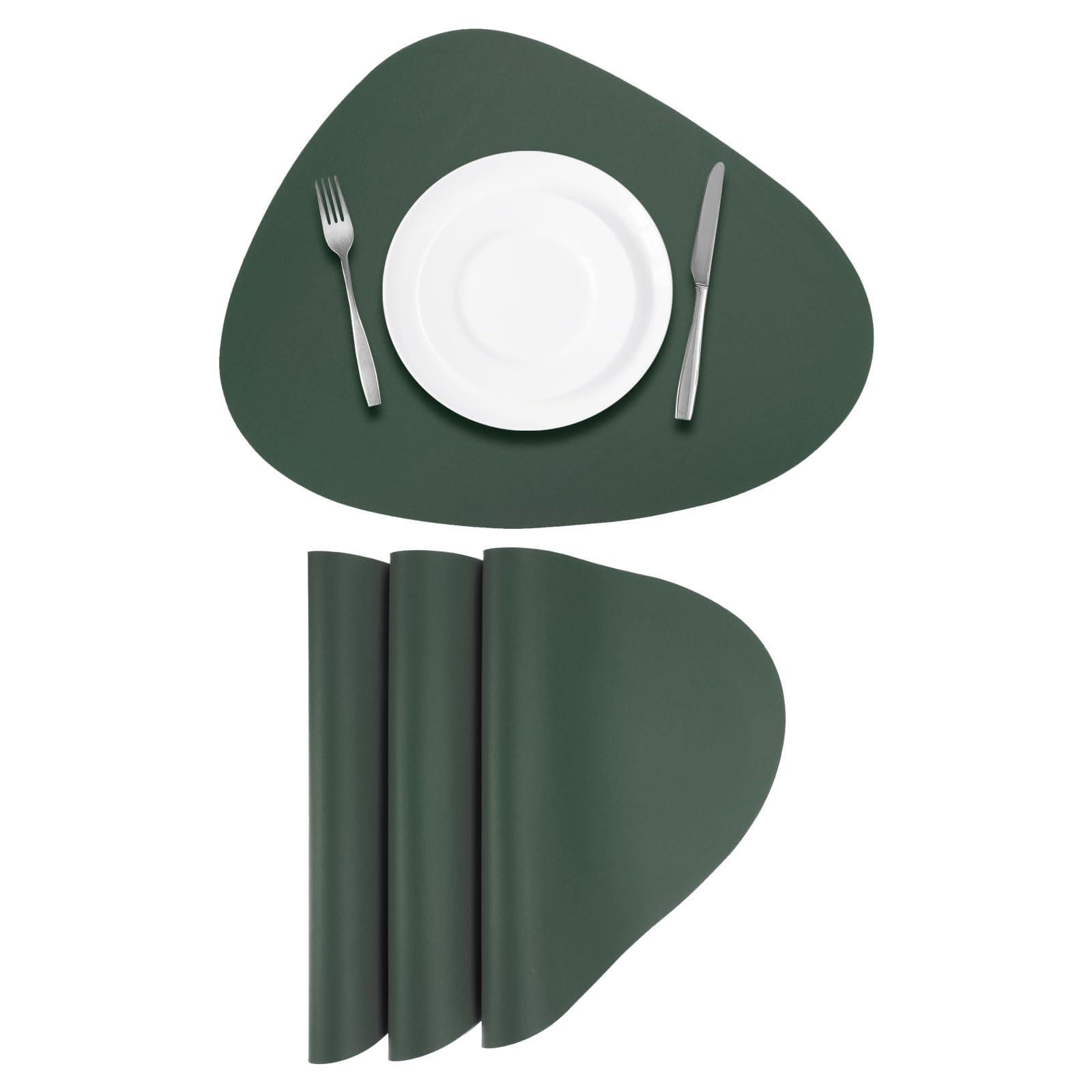Sets de table en similicuir de qualité supérieure uxcell vert en forme goutte