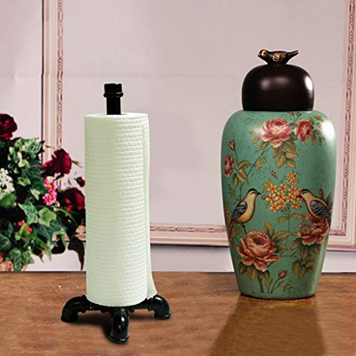 Tlbtek Rustic Industrial Pipe Toilet Paper Holder,Black Iron Farmhouse Paper Towel Holder,Vintage Diy Style Pipe Roll Tissue Holder Heavy Duty With Hardware For Bathroom, Bedroom, Kitchen #TOP6