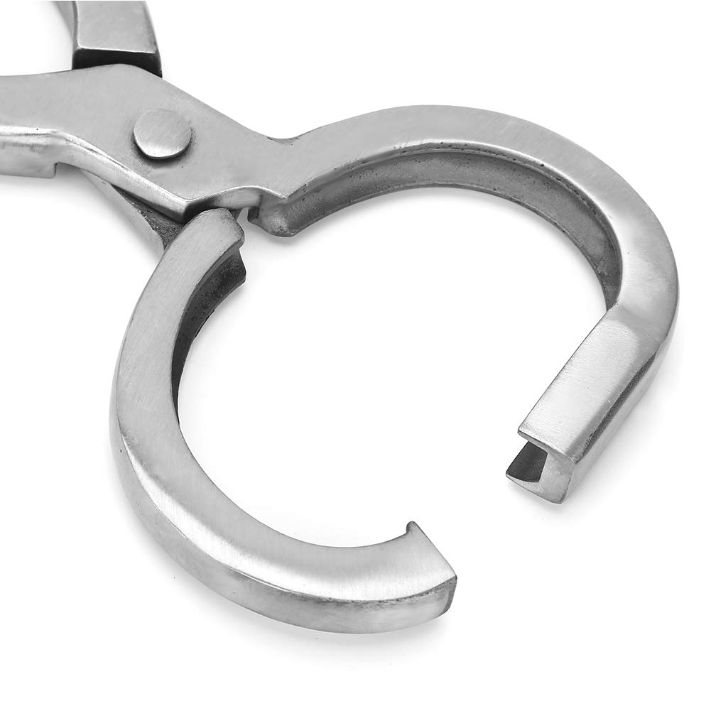 Stainless Steel Cattle Nose Pliers - Cattle Cow Nose Metal Punching Plier Animals Livestock Equipment Pulling Tools - Automatic Locking Bovine (Install Pliers)