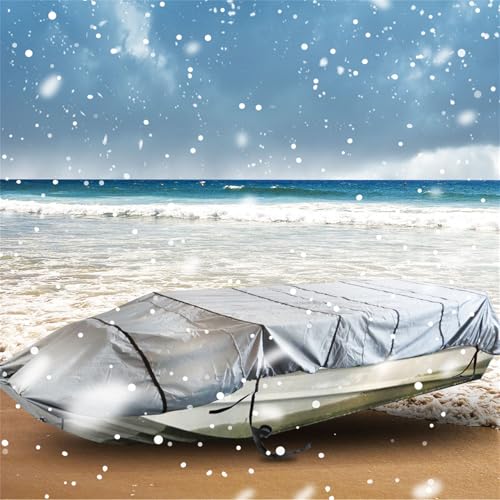 Image of munirater 12FT 210D Grey Boat Cover Heavy Duty Trailerable Replacement for Jon Boat