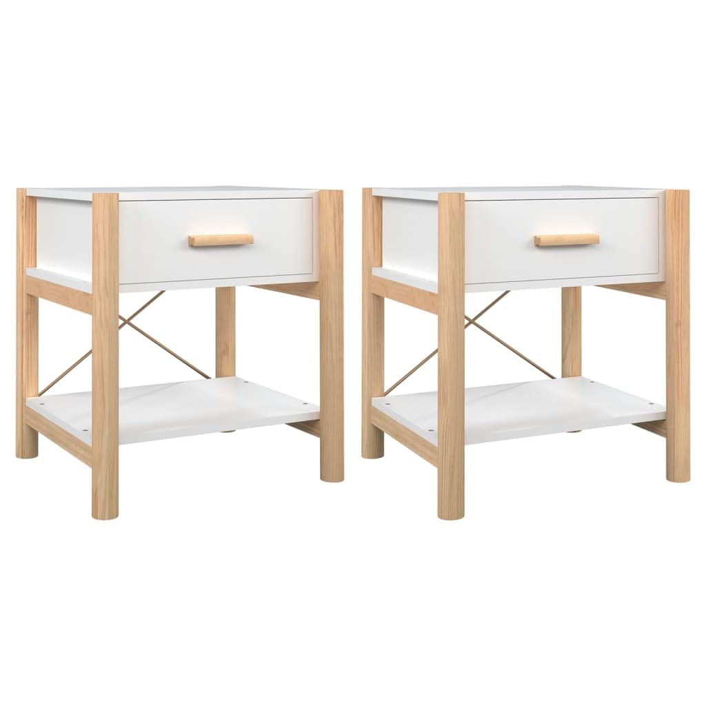 Tables de nuit en bois d'ingénierie de qualité supérieure et pieds en pin massif scandinaves
