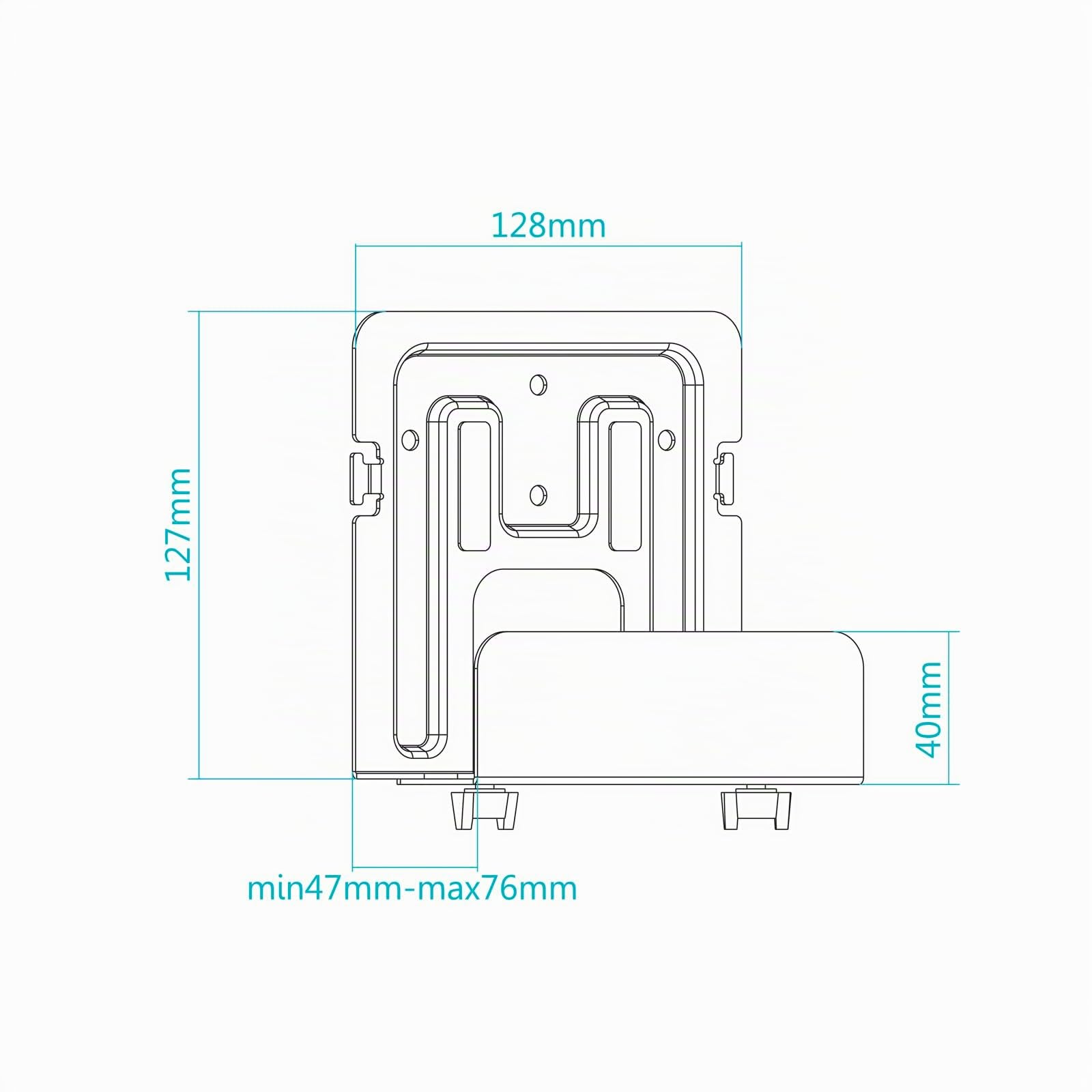 TooQ TQMPM4776 - Support Mural Universel pour Lecteur multimédia, routeur, Mini-PC, Noir