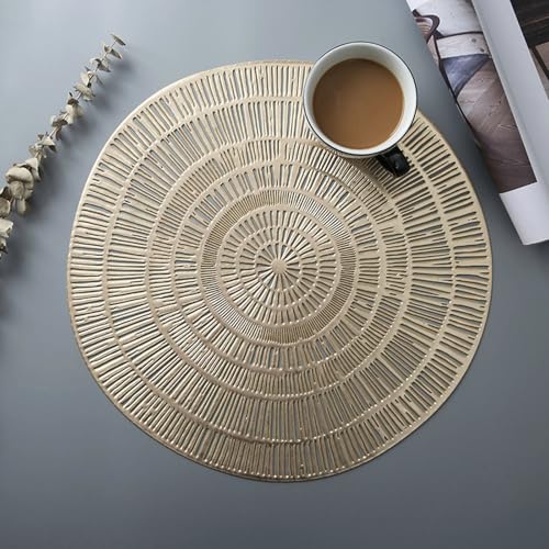 Set de table rond or Daesar en PVC : lot de 10 dessous de table de 38 cm - 2