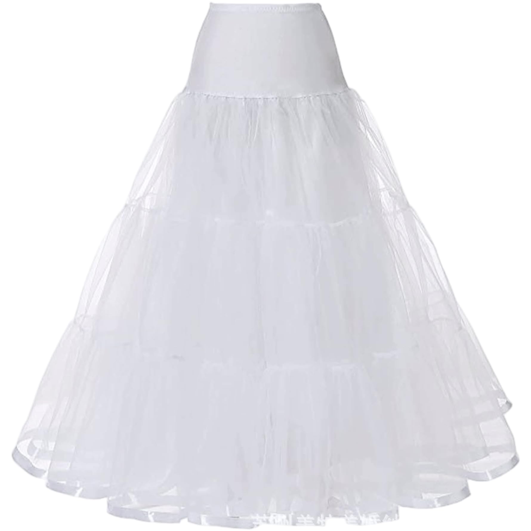 Jupon blanc en tulle longueur cheville jupon en crinoline respirant pour robe de soirée ou de mariage taille L