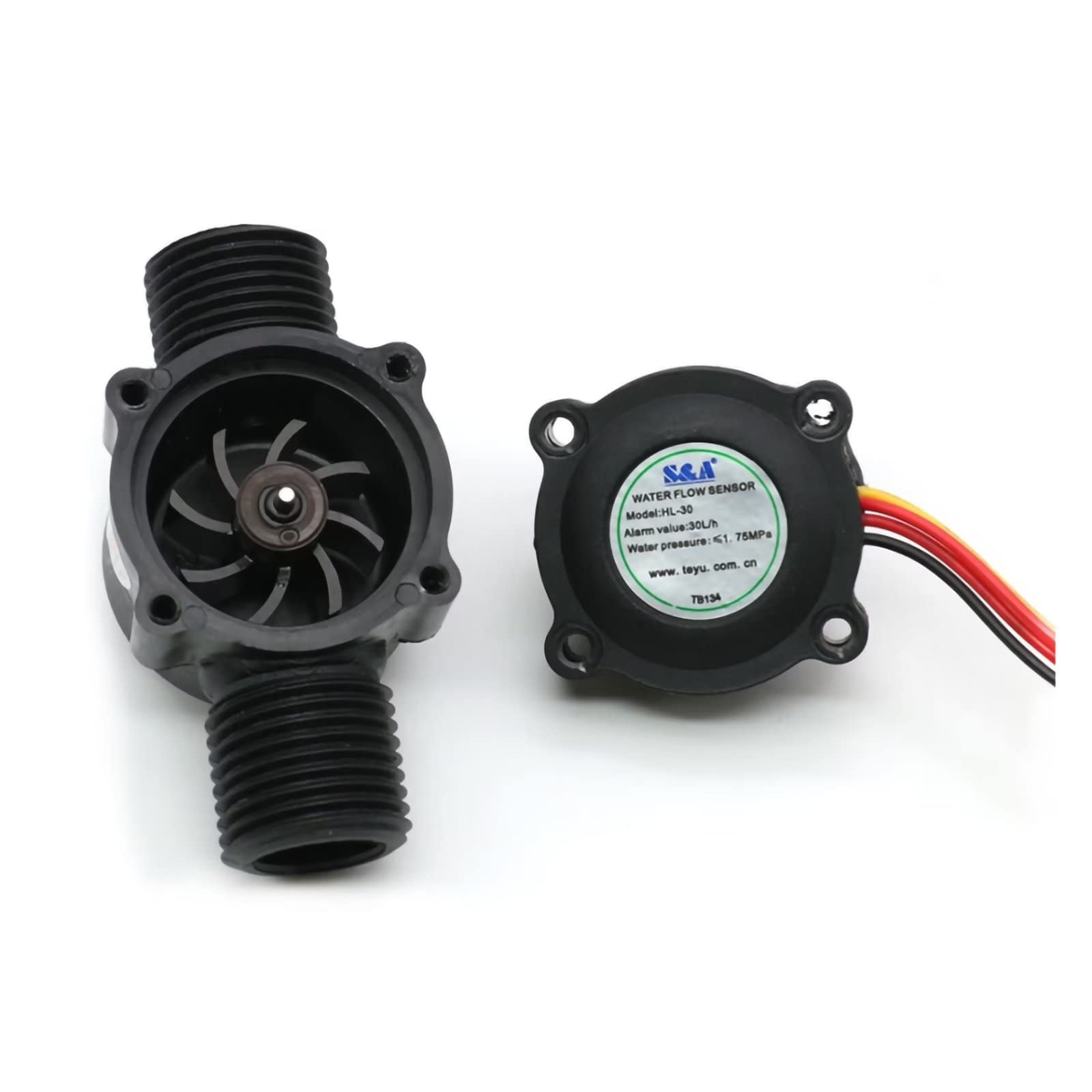 HL-30 G3/4"-10,2 cm Filetage Capteur de débit d'eau Commutateur de débit Hall Commutateur de débit Hall pour pompe d'appoint Pompe à eau Refroidisseur d'eau