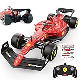 BEZGAR 1:18 Ferrari F1 75 Remote Control Car - 2.4GHz RC Race Car with Authentic Livery, DIY Body Stickers - Officially Licensed F1 for Kids & Enthusiasts - Ferrari RC