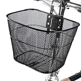 Detachable Front Bicycle Basket Mesh Storage Rack | Adjustable Height Heavy Duty Large Capacity Mountain Bike Front Basket | Thickened Iron & ABS Cycling B́asket For Folding Bike Outdoor Commuting
