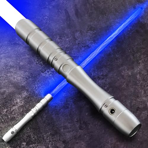 38.2 Inch Dueling Lightsaber,FX LED Light Saber,Metal Hilt,Replaceable Blade,4 Modes Sounds,Blaster,Rechargeable,Age 6 7 8 9 10 11 12 13 14 Kids Toys,Cosplay,Brithday Gift(Skywalker-Blue)